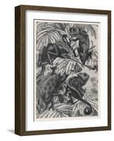 Chameleons in Foliage-null-Framed Art Print