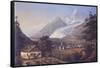 Chamoix in the Days of the Conquest of Mont Blanc-Johann Velten-Framed Stretched Canvas