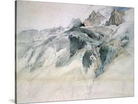 Chamonix, Aiguille Charmoz, from a Window of the Union, 1849-John Ruskin-Stretched Canvas