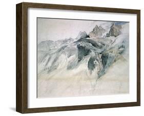 Chamonix, Aiguille Charmoz, from a Window of the Union, 1849-John Ruskin-Framed Giclee Print