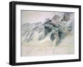 Chamonix, Aiguille Charmoz, from a Window of the Union, 1849-John Ruskin-Framed Giclee Print