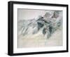 Chamonix, Aiguille Charmoz, from a Window of the Union, 1849-John Ruskin-Framed Giclee Print