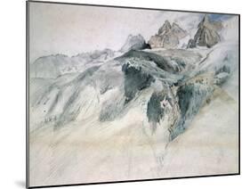 Chamonix, Aiguille Charmoz, from a Window of the Union, 1849-John Ruskin-Mounted Giclee Print