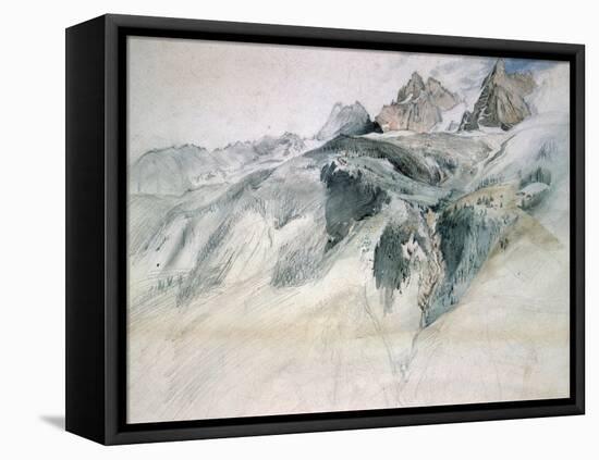 Chamonix, Aiguille Charmoz, from a Window of the Union, 1849-John Ruskin-Framed Stretched Canvas