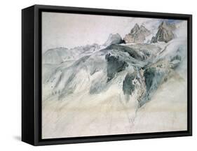 Chamonix, Aiguille Charmoz, from a Window of the Union, 1849-John Ruskin-Framed Stretched Canvas