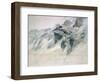 Chamonix, Aiguille Charmoz, from a Window of the Union, 1849-John Ruskin-Framed Giclee Print