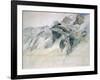 Chamonix, Aiguille Charmoz, from a Window of the Union, 1849-John Ruskin-Framed Giclee Print