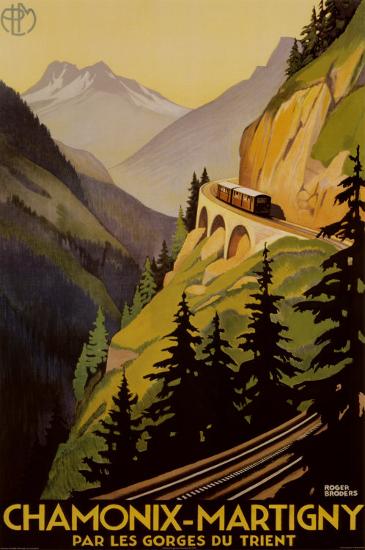 Chamonix-Martigny-Roger Broders-Lamina Framed Poster