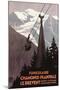 Chamonix Mont-Blanc, France - Funiculaire Le Brevent Cable Car Poster-Lantern Press-Mounted Art Print