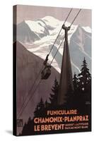 Chamonix Mont-Blanc, France - Funiculaire Le Brevent Cable Car Poster-Lantern Press-Stretched Canvas