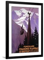 Chamonix-Mont Blanc, France - Funicular Railway to Brevent Mt.-Lantern Press-Framed Art Print