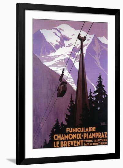 Chamonix-Mont Blanc, France - Funicular Railway to Brevent Mt.-Lantern Press-Framed Art Print