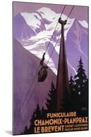 Chamonix-Mont Blanc, France - Funicular Railway to Brevent Mt.-Lantern Press-Mounted Art Print