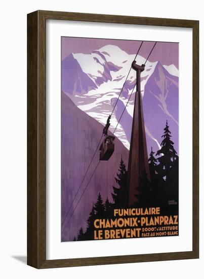 Chamonix-Mont Blanc, France - Funicular Railway to Brevent Mt.-Lantern Press-Framed Art Print