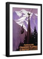 Chamonix-Mont Blanc, France - Funicular Railway to Brevent Mt.-Lantern Press-Framed Art Print