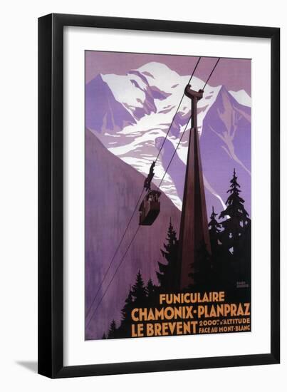 Chamonix-Mont Blanc, France - Funicular Railway to Brevent Mt.-Lantern Press-Framed Art Print