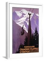 Chamonix-Mont Blanc, France - Funicular Railway to Brevent Mt.-Lantern Press-Framed Art Print