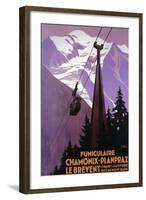 Chamonix-Mont Blanc, France - Funicular Railway to Brevent Mt.-Lantern Press-Framed Art Print