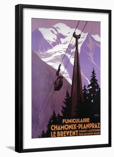 Chamonix-Mont Blanc, France - Funicular Railway to Brevent Mt.-Lantern Press-Framed Art Print