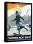 Chamonix Mont-Blanc, France - Ice Skating-Lantern Press-Framed Stretched Canvas