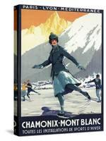 Chamonix Mont-Blanc, France - Ice Skating-Lantern Press-Stretched Canvas