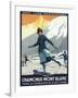 Chamonix Mont-Blanc, France - Ice Skating-Lantern Press-Framed Art Print