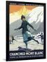 Chamonix Mont-Blanc, France - Ice Skating-Lantern Press-Framed Art Print