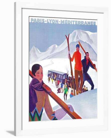 Chamonix Mont-Blanc, France - PLM Railway Promotional Poster-Lantern Press-Framed Art Print