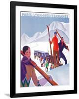 Chamonix Mont-Blanc, France - PLM Railway Promotional Poster-Lantern Press-Framed Art Print