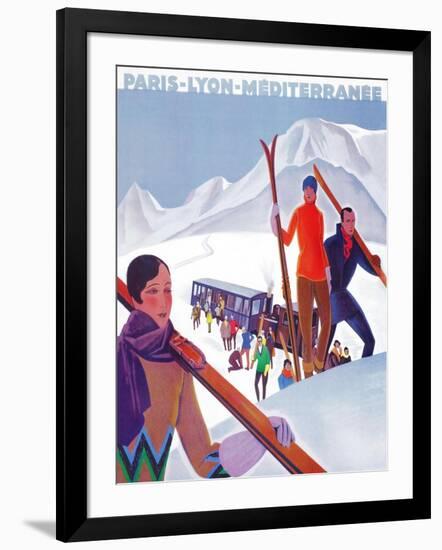 Chamonix Mont-Blanc, France - PLM Railway Promotional Poster-Lantern Press-Framed Art Print