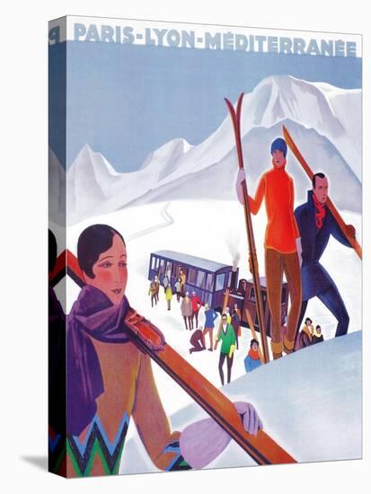 Chamonix Mont-Blanc, France - PLM Railway Promotional Poster-Lantern Press-Stretched Canvas