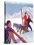 Chamonix Mont-Blanc, France - PLM Railway Promotional Poster-Lantern Press-Stretched Canvas