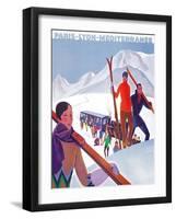 Chamonix Mont-Blanc, France - PLM Railway Promotional Poster-Lantern Press-Framed Art Print