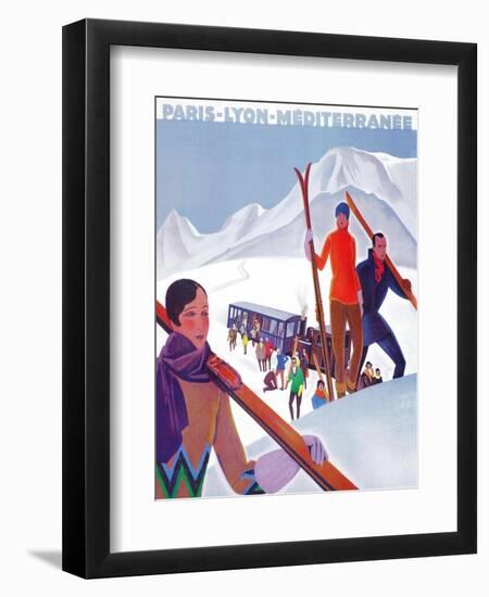 Chamonix Mont-Blanc, France - PLM Railway Promotional Poster-Lantern Press-Framed Art Print