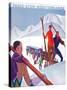 Chamonix Mont-Blanc, France - PLM Railway Promotional Poster-Lantern Press-Stretched Canvas