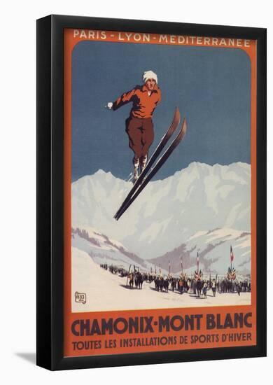 Chamonix Mont-Blanc, France - Ski Jump-null-Framed Poster