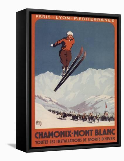 Chamonix Mont-Blanc, France - Ski Jump-Lantern Press-Framed Stretched Canvas