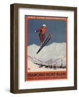 Chamonix Mont-Blanc, France - Ski Jump-Lantern Press-Framed Art Print