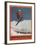 Chamonix Mont-Blanc, France - Ski Jump-Lantern Press-Framed Art Print