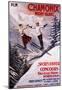 Chamonix Mont-Blanc, France - Skiing Promotional Poster-null-Mounted Poster