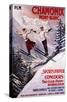 Chamonix Mont-Blanc, France - Skiing Promotional Poster-Lantern Press-Stretched Canvas
