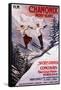 Chamonix Mont-Blanc, France - Skiing Promotional Poster-Lantern Press-Framed Stretched Canvas