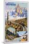 Chamonix-Montenvers Poster by David Dellepiane-null-Mounted Giclee Print