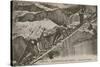 Chamonix - the Ascent of Mont Blanc. Climbers Passing a Crevice. Postcard Sent in 1913-French Photographer-Stretched Canvas