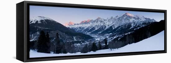 Chamonix Valley, Mont Blanc and the Mont Blanc Massif Range of Mountains-Gavin Hellier-Framed Stretched Canvas