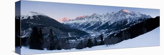 Chamonix Valley, Mont Blanc and the Mont Blanc Massif Range of Mountains-Gavin Hellier-Stretched Canvas