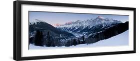 Chamonix Valley, Mont Blanc and the Mont Blanc Massif Range of Mountains-Gavin Hellier-Framed Premium Photographic Print