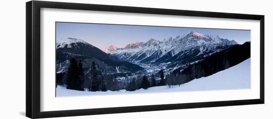 Chamonix Valley, Mont Blanc and the Mont Blanc Massif Range of Mountains-Gavin Hellier-Framed Photographic Print