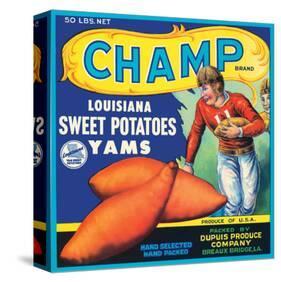 Champ Brand Louisiana Sweet Potatoes, Yams-null-Stretched Canvas