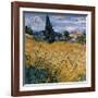 Champ de blé vert avec cypres (Détail)-Vincent van Gogh-Framed Art Print